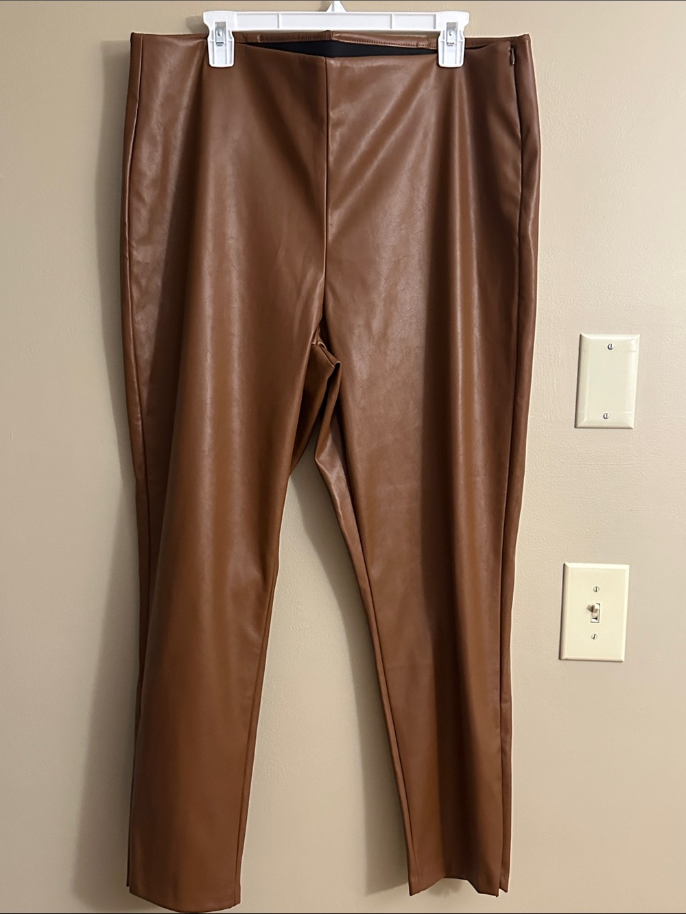 Brown Faux Leather Pants